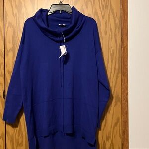 Avenue Women's Deep Blue Cowl Neck Sweater